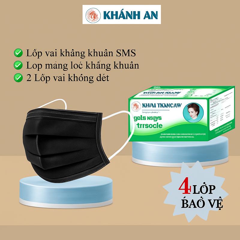 Khẩu Trang Khánh An Màu Đen - Chống Tia UV