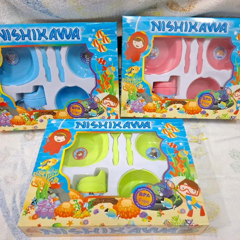Set Makan Bayi MPASI NISHIKAWA (M) 8110 & 8111 - BPA Free -  Sendok Garpu Piring Peralatan 2