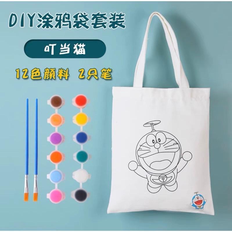 【Ready Stock in SG】Children DIY Canvas Tote Bag Painting Set Children’s Day Gift Birthday Gift Educational Gift Set 4