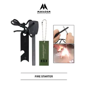 Fire Starter Bushcraft Survival  Flint Stone  Alat Pematik Api Peluit Hiking Camping TaffSPORT