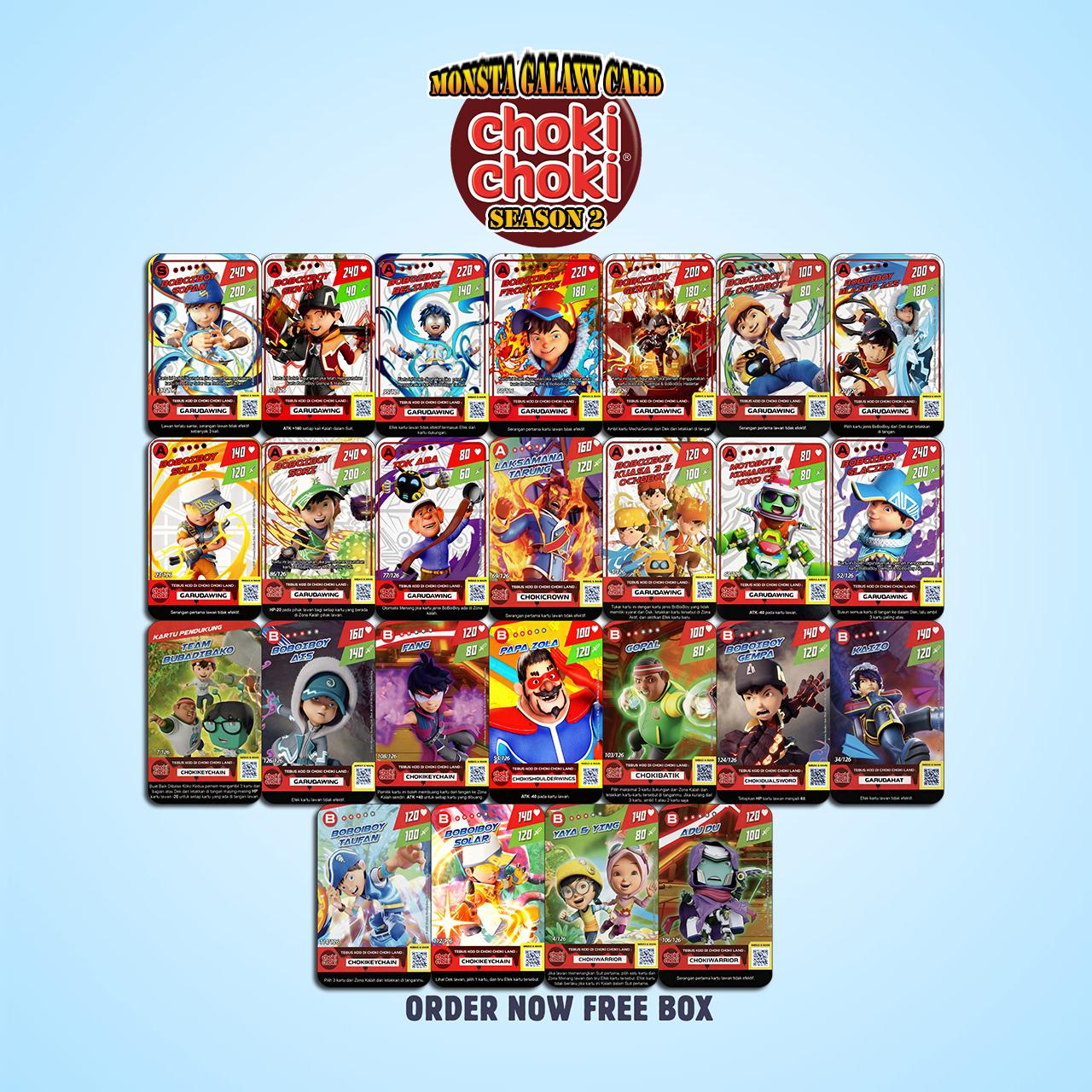 MONSTA GALAXY CARD PROMO PACK CHOKI CHOKI SEASON 2 PREMIUM MONSTA GALAXY CARD PROMO PACK CHOKI CHOKI SEASON 2 PREMIUM