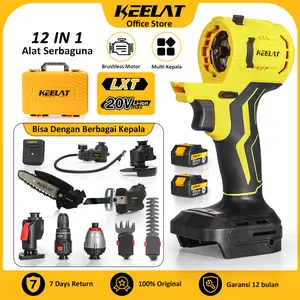 【KEELAT】 Cordless Drill Combo Kit 12-in-1 Impact Drill Dapat Dilepas Retrofit Alat Multifungsi DIY Menghemat Uang dan Ruang adaptor aksesoris Amplas Baterai