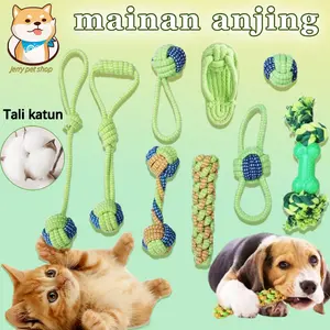Mainan Gigit Gigitan Anjing Anabul Tali Tambang Bola Rajut / Tug of War Rope Ball Toy for Dog Pet
