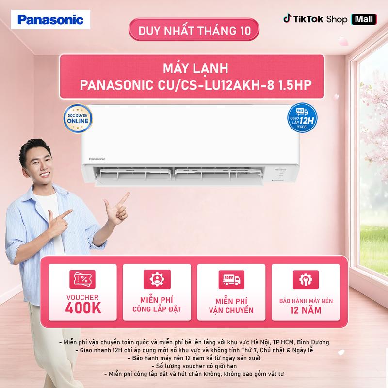 Máy lạnh/ Điều hòa Panasonic CU/CS-LU12AKH-8 - 1.5HP - Một chiều- ECO AI - Inverter - kết nối wifi