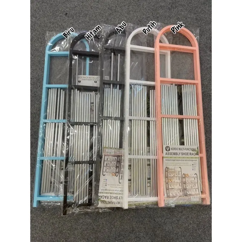 Rak sepatu susun 5 dari bahan stainless rak susun sepatu 5 tingkat 4