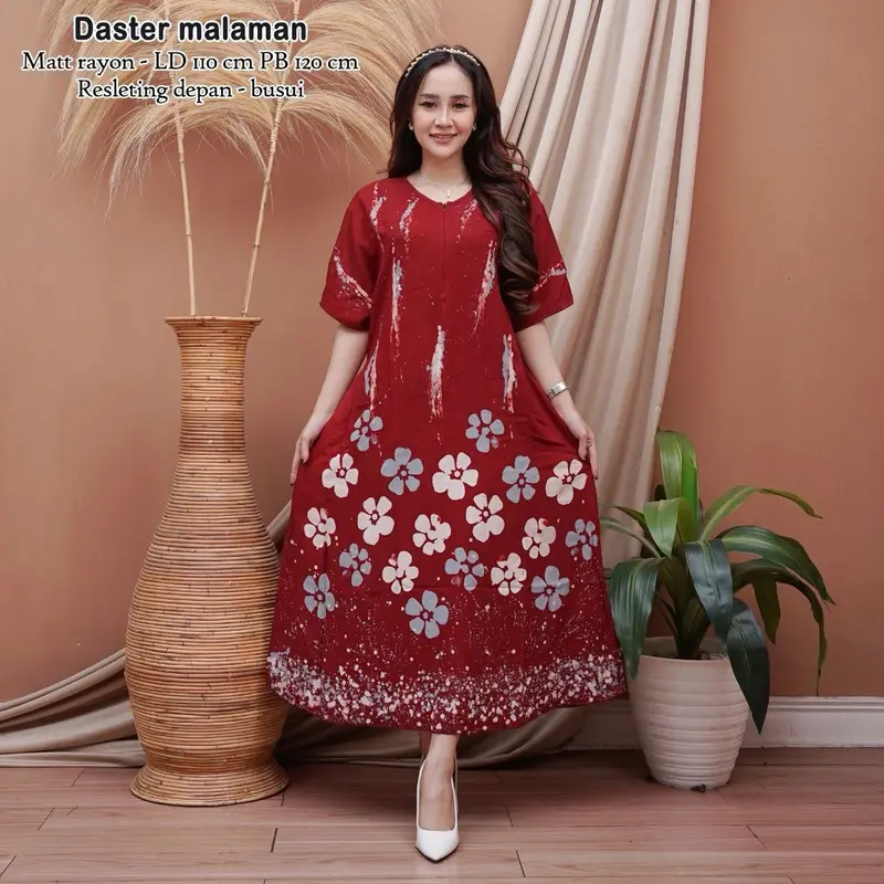 daster malaman cap rayon twill premium busui motif kekinian batik pekalongan bisa cod Nyaman Dress Bumil Tebal Pendek 0
