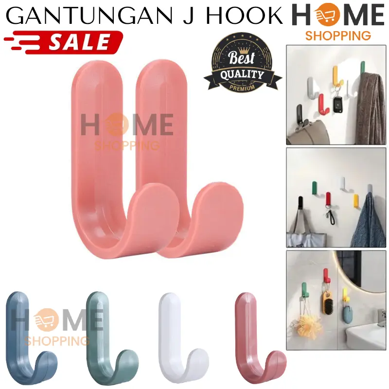 [HS] B001 GANTUNGAN HOOK J / GANTUNGAN HOOK KAIL / GANTUNGAN TEMPELAN DINDING SERBAGUNA MOTIF HURUF J / GANTUNGAN BAJU / GANTUNGAN KUNCI / GANTUNGAN MULTIFUNGSI