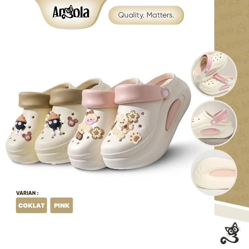 ANGOLA Sepatu Sandal Wedges 6CM H28A Sepatu Sendal Fuji Lucu/Sandal Wanita Kekinian/Sendal Baim 2