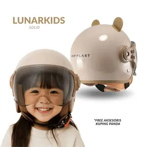 Helm Anak Pilot Bipplast Lunar Kids SNI Polos Laki Perempuan Cowo Cewe Usia 2 3 4 5 6 7 8 Tahun