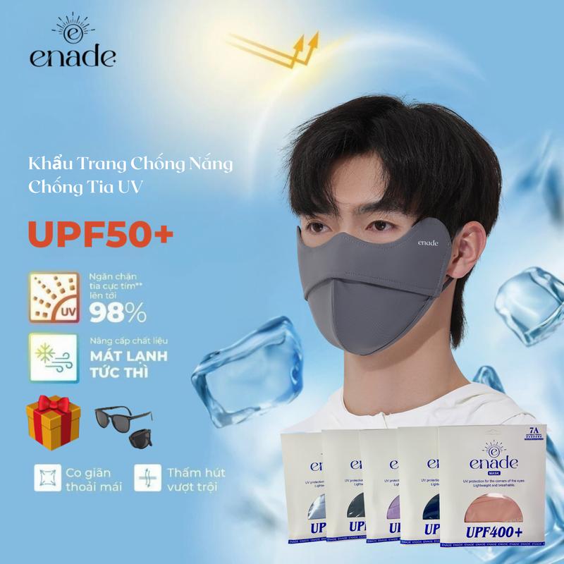 Enade Khẩu Trang Chống Tia UV UPF50+ 2 Lớp Chống Nắng UPF400+ Mát Lạnh Tức Thì Co Giãn Thấm Hút Vượt Trội Phù Hợp Nam Nữ 5 Màu Sắc