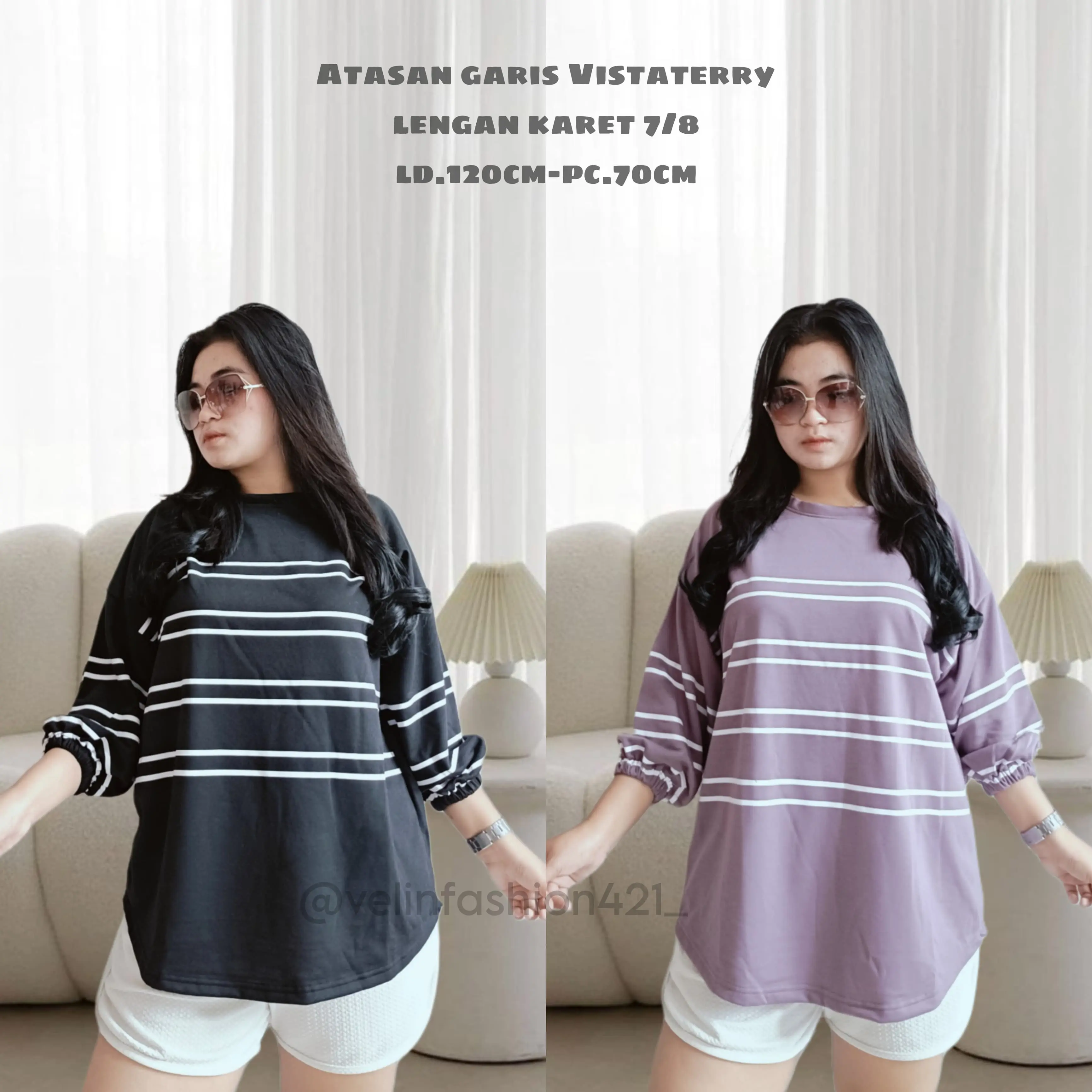 KAOS OVERSIZE /ATASAN WANITA/ATASAN KEKINIAN LENGAN KARET 7/8/ATASAN HIJAB Tshirt