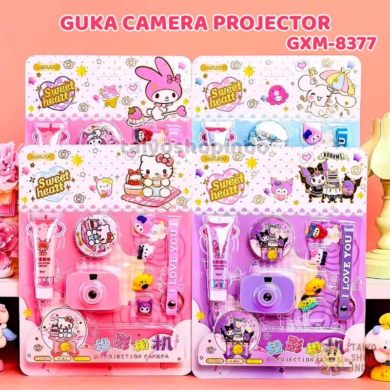 TAIYO Kamera Proyektor Kalung Sanrio Karakter Camera Projector Gambar DIY Guka Gooka Mainan Anak 1