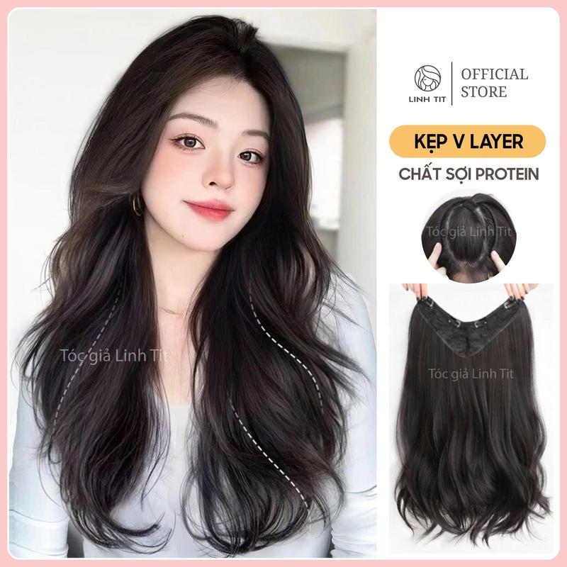 Kẹp V Layer - Chất sợi PROTEIN trợ lực dáng xoăn tự nhiên chất tóc PROTEIN [ Tóc Giả LINH TIT ]