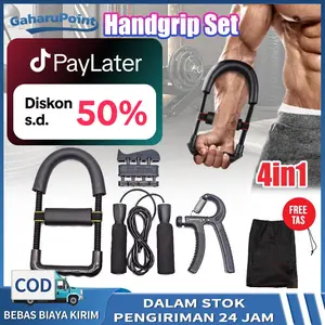 Handgrip Set 5-60Kg Finger Exercise Skipping Power Wrist Alat Gym Fitness Satu Set 4in1 / Hand Grip Handgrip 5-60 Kg Handgrip Set Fitness Untuk Memperkuat Tangan/ Handgrip Hand Grip 5-60Kg Alat Fitness Tangan Olahraga Gym Fitness Outdoor Portable