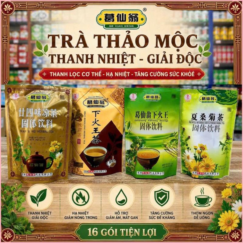 Trà Thảo Mộc Herbal Tea Hoà Tan 24 Vị, Hoa Cúc 160g - Detox Thanh Lọc Giải Nhiệt Cơ Thể