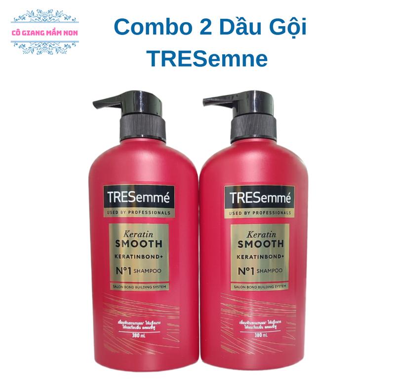 Combo 2 chai Dầu Gội TRESemmé Keratin Smooth 370ml - Mái Tóc Suôn Mượt - Nâng Tầm Phong Cách