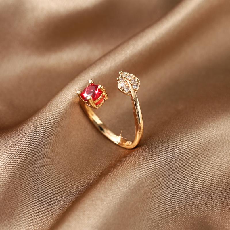 D.G.C Cincin Titanium Wanita Anti Karat Mewah Berlian Emas Fashion Korea Aksesoris Cincin Terbuka Murah D673 8