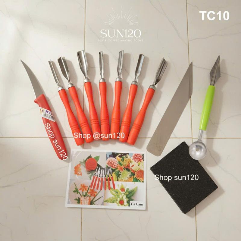 Bộ dao tỉa hoa quả chuôi CAM TC10 chống trơn chuyên nghiệp