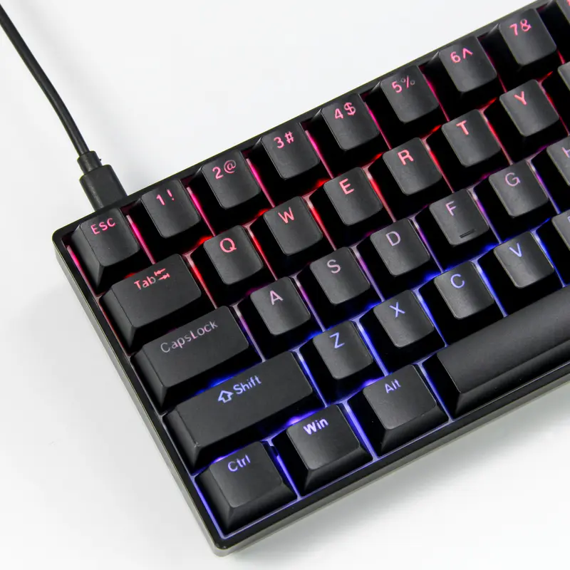 ZIFRIEND TK68 RGB Backlit Mechanical Keyboard Custom Gasket PBT Keycaps Hot Swappable Blue Red Brown Paragraph Switches Gaming Keyboard 3