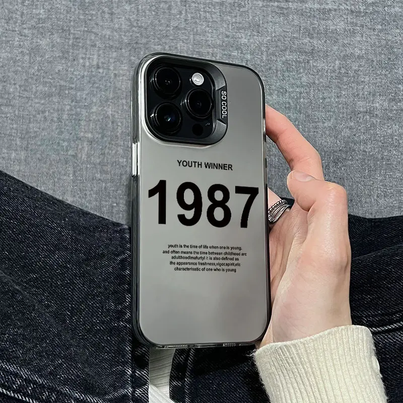 Ốp Lưng iPhone, Số 1987, Tương Thích Với iPhone 15 Pro / 14 / 13 / 12 / 11 Pro Max / Xs Max, Chống Sốc, 6 / 7 / 8Plus, Thiết Kế Đơn Giản, Ốp Bảo Vệ, Tương Thích Với XR / X / Xs