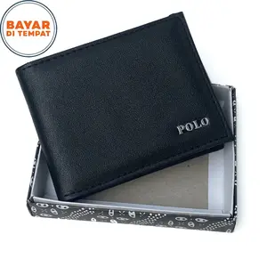 DOMPET POLO KULIT PU WARNA HITAM COKELAT PRIA KEREN ELEGAN