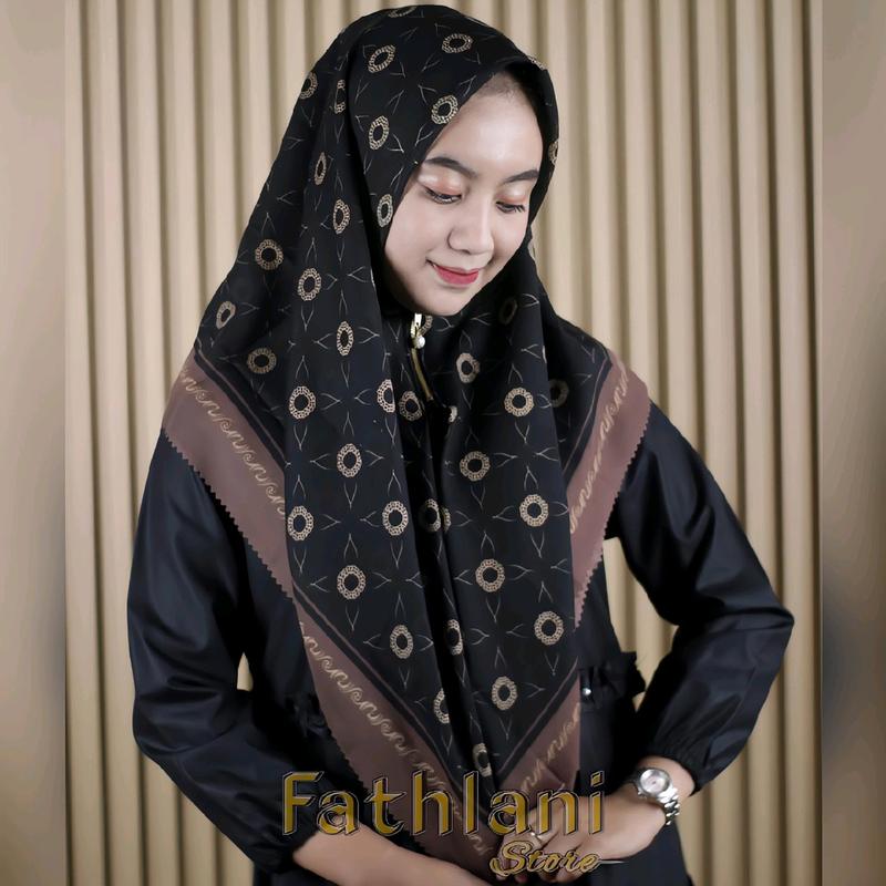 | Bisa COD | hijab segi empat resleting ziper motif / kerudung Ziper motif / Kerudung instan Voal Muslim Segiempat 3
