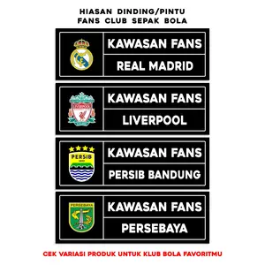 Hiasan Dinding Pintu Kamar Kawasan Fans Bola Ukuran 10x30cm Free Double Tape Tema Unik untuk Pemasangan Mudah dan Aman