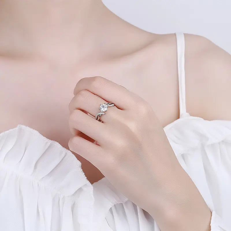 Cincin Couple Curve Eight Hearts Wedding Ring Aksesoris Perhiasan Cewek - Luciane Jewelry 2