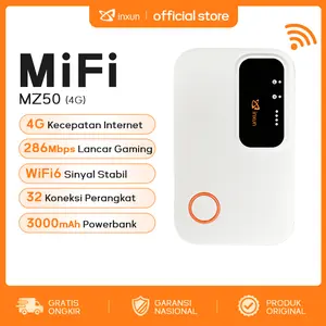 XINXUN MZ50 MiFi Modem WiFi Portable WiFi 6 4G LTE Hotspot 286Mbps SIM Card  Internet Cepat Stabil Sinyal Kuat Cocok untuk Traveling Perjalanan Luar Kota Kerja WFH Belajar Online Zoom Meeting Laptop Tablet Smartphone Android iPhone dan Kebutuhan Harian