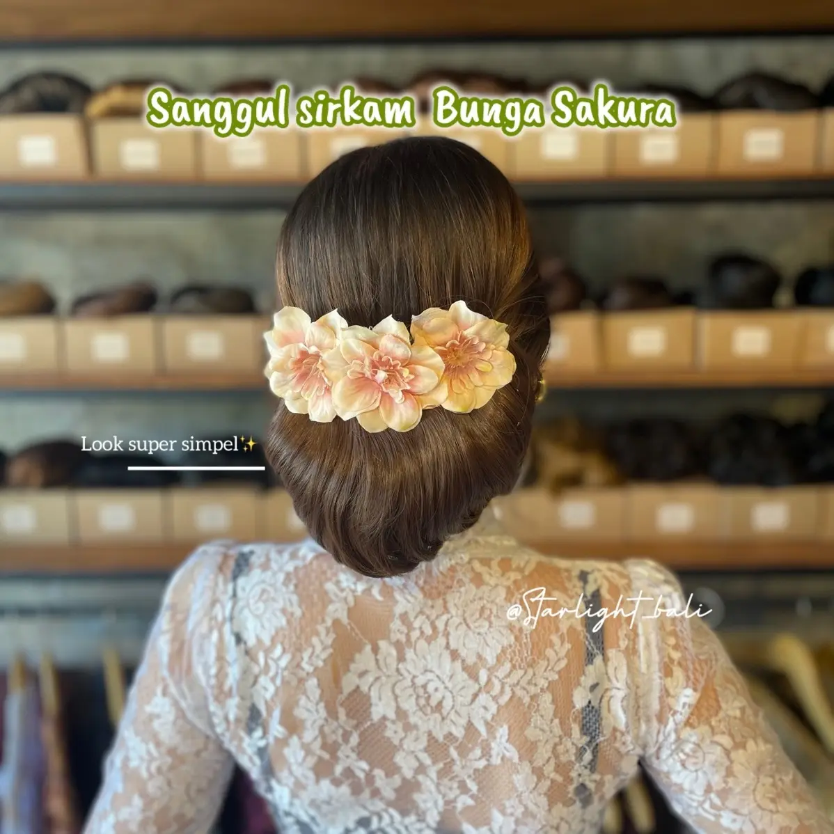 Sanggul Sirkam Sakura / sanggul modern / sanggul bali / Aksesoris Bunga / jepit rambut