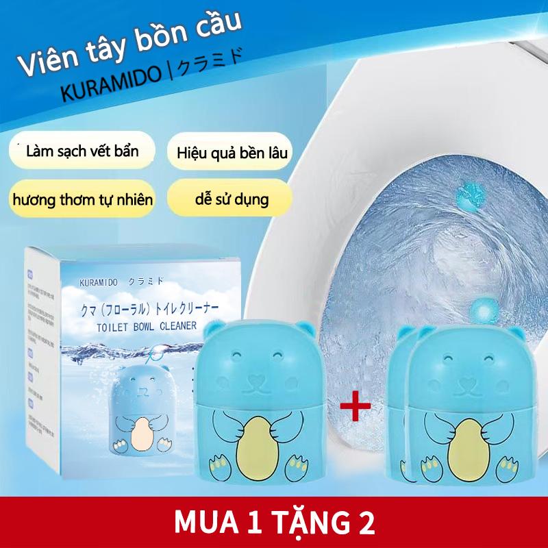 [MUA 1 TẶNG 2] Viên Tẩy Bồn Cầu Gấu Nhỏ - Làm Sạch Sâu 360° + Khử Mùi Tận Gốc, Diệt Khuẩn Mạnh & Thông Tắc Nhẹ - Dây Kéo Chống Tràn, Thành Phần Tự Nhiên - Cho Nhà & Khách Sạn