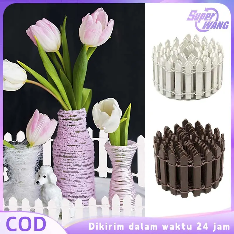 90*5cm Miniatur Pagar Aksesori Lansekap Mini Kayu Maket Miniatur Pagar Taman Pagar Mini Miniatur Kayu Natural
