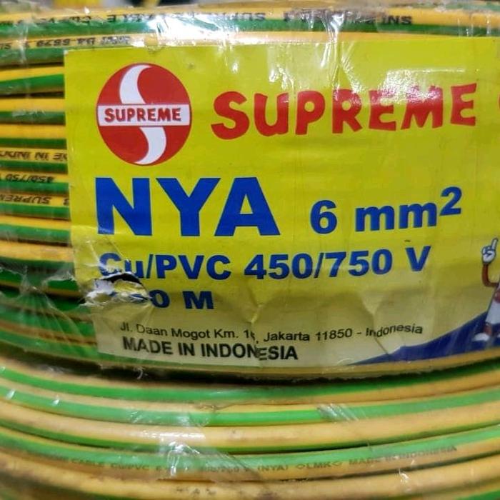 Gambar Kabel Listrik Tunggal NYA 6mm SUPREME Roll 100Mtr Kabel Grounding Tunggal (Kawat) NYA 1x6 1 x 6 mm SUPREME dari Baja Electrindo Kota Administrasi Jakarta Pusat Tokopedia