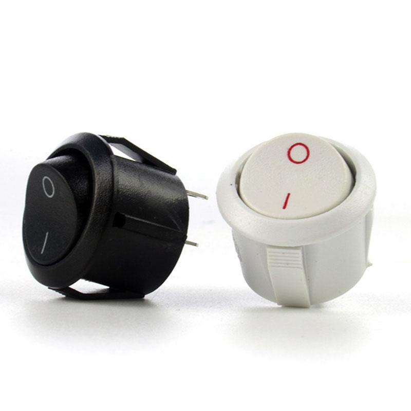 Product Introduction of 5pcs 2Pin Terminals ON/OFF Round Boat Rocker Switch LED 6A 250VAC 10A 125VAC Power Push Button Switch Black White  AN1A 21