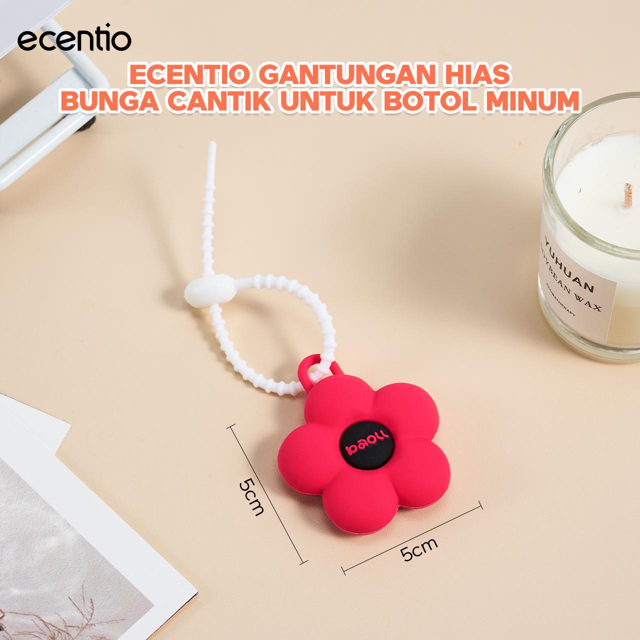 【GA】ecentio gantungan hias bunga pvc aksesoris botol minum karakter lucu tahan lama anti pudar cocok untuk botol tumbler