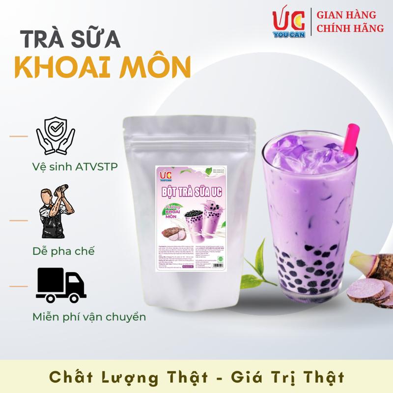  Tự Pha 18Ly Trà Sữa Khoai Môn UC,Chỉ Hòa Tan Không Cần Ủ Trà Đậm Vị Thơm Ngon Gói 500Gr 