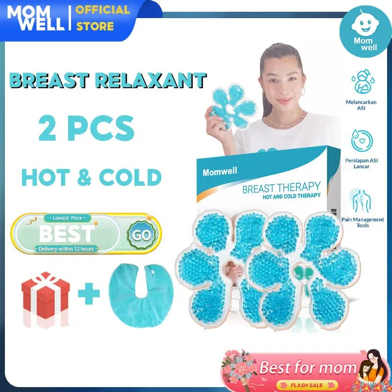 Momwell 2Pcs Breast Pad Breast Relaxant Penampung Kompres Plastik Asi Kompres Payudara Menyusui tempat  asi pumping alat  pijat