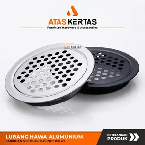 lubang hawa bulat aluminium untuk saringan ventilasi udara lemari kabinet kitchen set