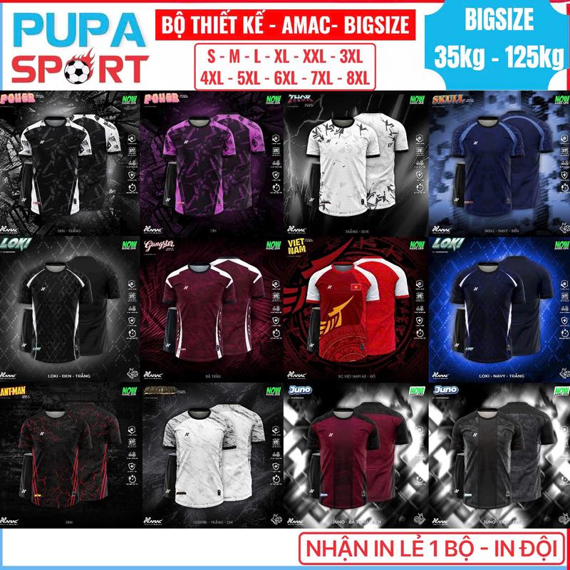   SIZE 35kg-125kg  Bộ Quần Áo Thể Thao - Amac Bigsize - Nhiều Mẫu  Vải Mè Cao Cấp,Cho Nam Nữ Có In Tên 