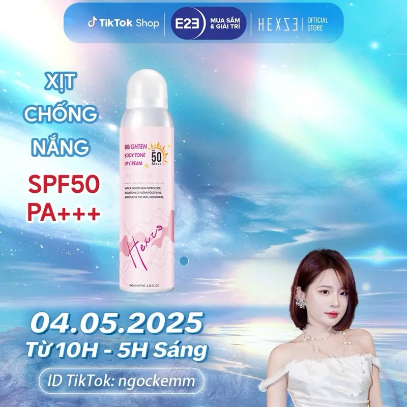 [Tunpham x Hexze]- Xịt chống nắng hỗ trợ nâng tone HEXZE  SPF 50 PA+++100ml, Tăng khả năng hỗ trợ chống nắng cho da