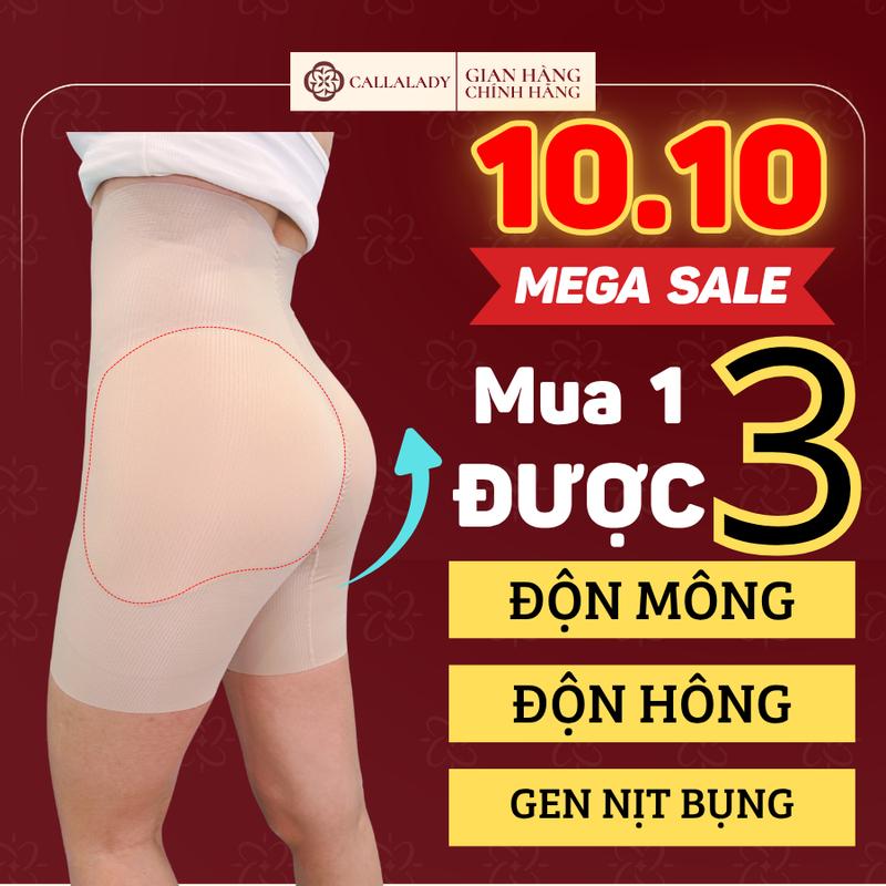 Quần độn mông hông nịt bụng dưới 3in1 Callalady siết eo tự nhiên nịt đùi không lộ chất tổ ong thông thoáng 34