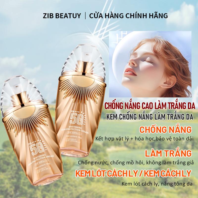 Kem chống nắng dưỡng trắng da SPF50 PA+++ Chống nắng hiệu quả dưỡng ẩm kiềm dầu không trôi phù hợp cho nữ sinh viên nhân viên văn phòng