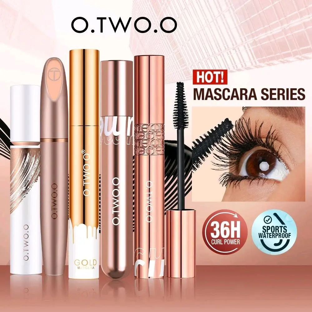O.TWO.O Mascara Gold 3d Silk Volume & Curl 5D Mascara Waterproof Mascara Long Lasting Natural Curling Eyelash Makeup Maskara