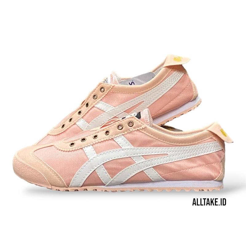 Sepatu Slip On Wanita Peach White Bisa COD - Terlaris Nyaman Dipakai Simple Shoes Casual 0
