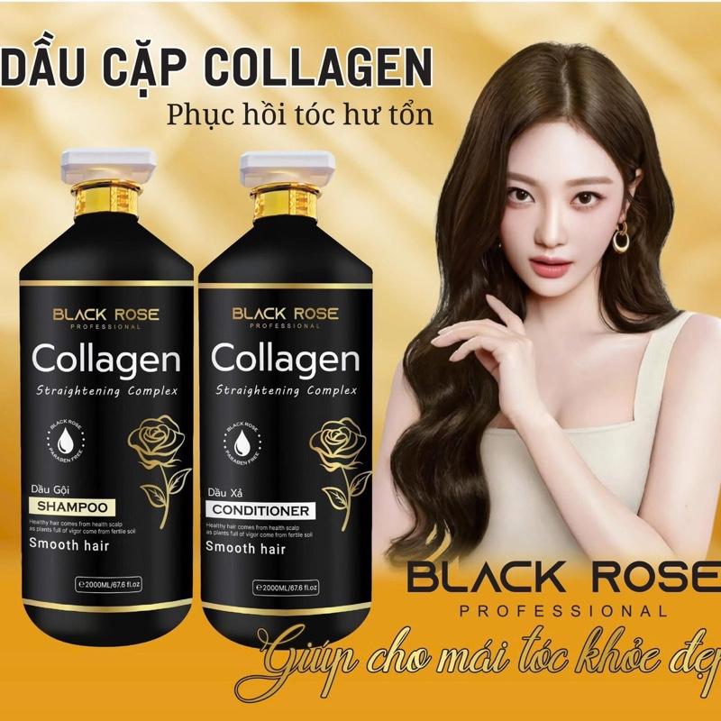  BLACK ROSE dầu gội cao cấp COLAGEN KERATIN  ,dung tích 2000ML  chai  thơm sang mùi hoa hồng  giảm bết  giảm gàu kích thích mọc tóc  phục hồi tóc hư tổn khô sơ 