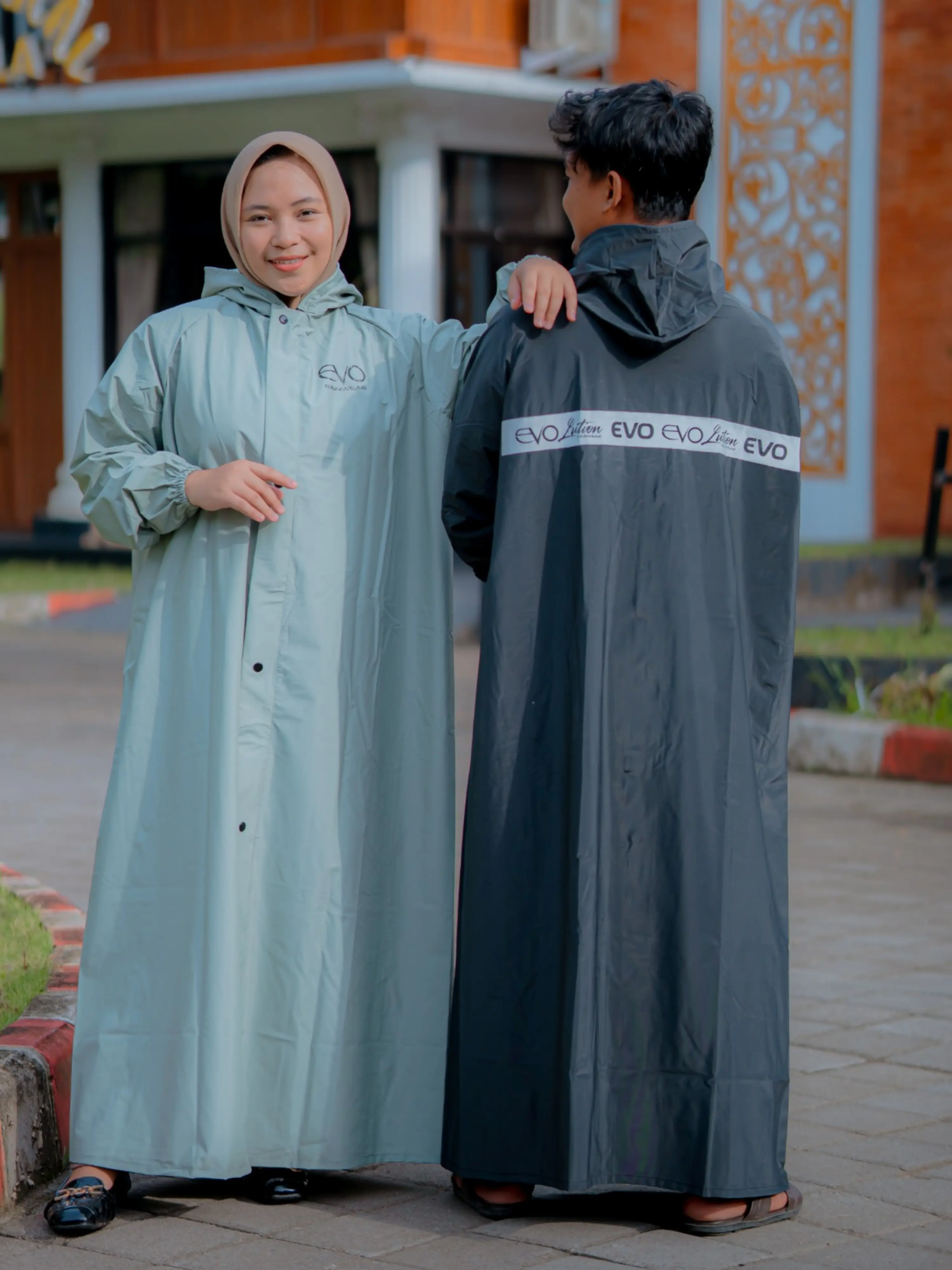 JAS HUJAN MODEL GAMIS SYAR'I BAHAN Tebal PVC Ringan tidak berat di badan  Pria wanita dewasa