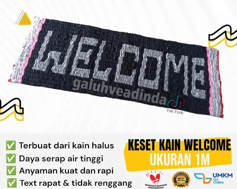 Keset Kain Welcome 100 x 40 cm - Sekolah, Kantor, Rumah Ibadah - Dikirim Random Warna - Harga Termurah 8