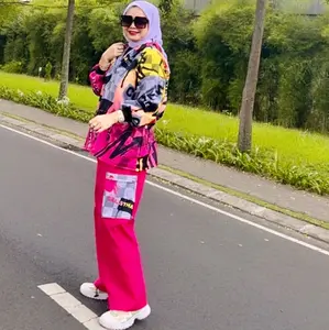 Vaia OneSet jaket olahraga Fanta full print desain Calistha Muslim setelan jaket running Celana Panjang