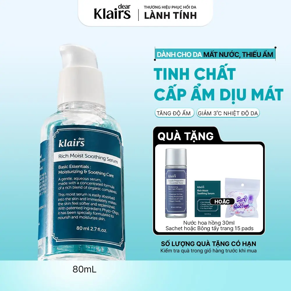 Tinh Chất Dưỡng Ẩm Sâu Klairs Rich Moist Soothing Serum 80ml