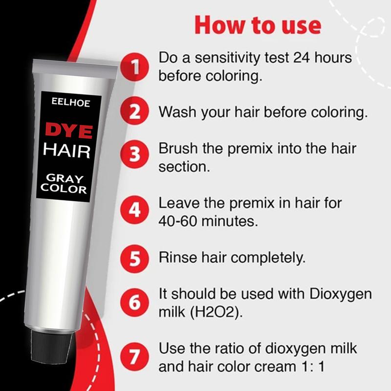 EELHOE Semprotan Rambut. Kondisioner Rambut Abu-Abu untuk Nenek. Tren Balm Rambut. Mudah Diwarnai, Tahan Lama dan Lembut Tanpa Merusak Rambut. Pewarna Abu-Abu, Pewarna Cokelat, Cat Kering Dye Hitam 1